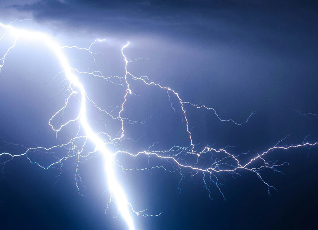 Rethinking power - image of a lightening strike