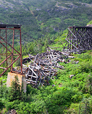 The strategy gap - photo of an old railway bridge that has collapsed, leaving a yawning gap